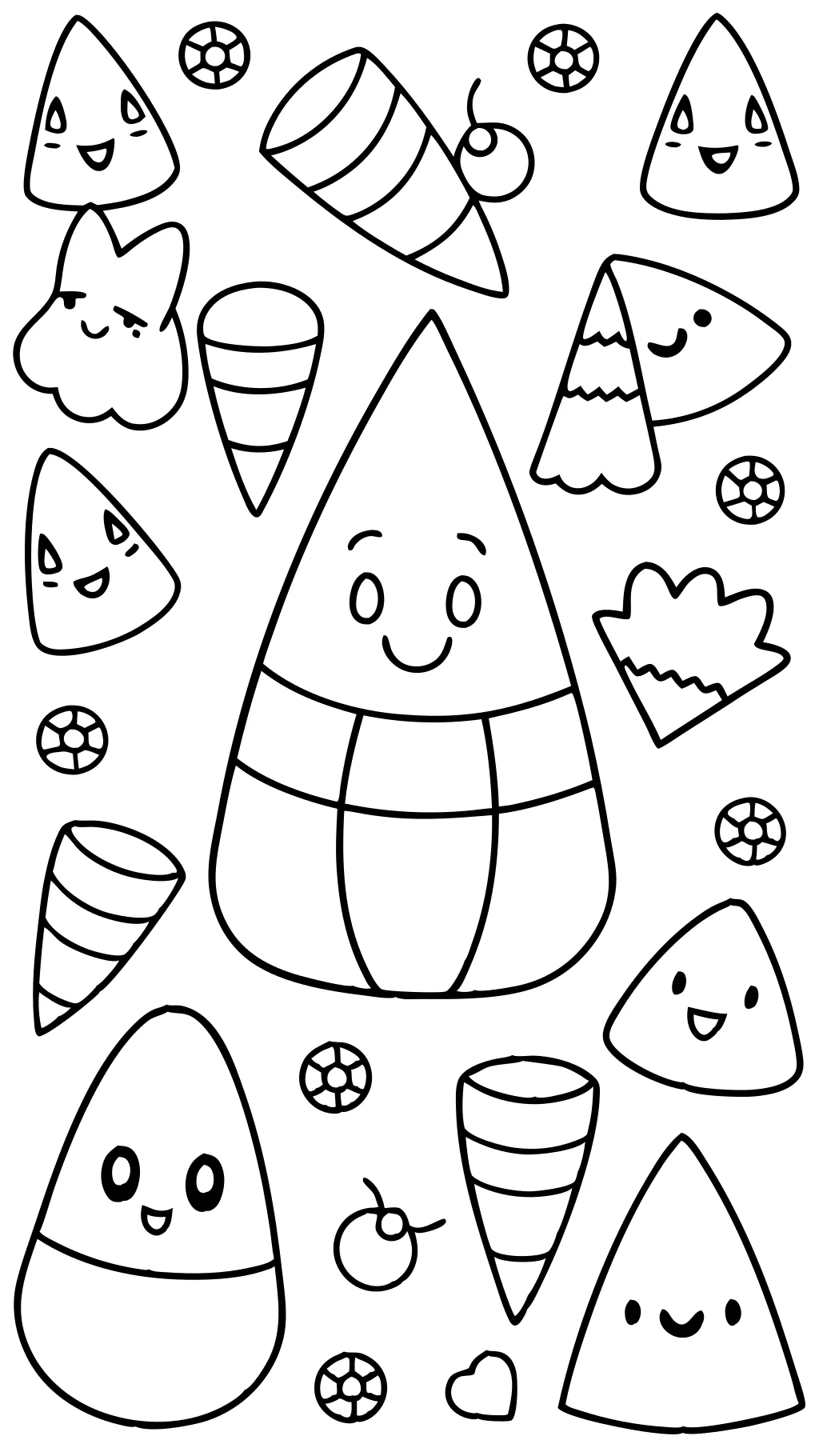 coloriage de maïs de bonbons